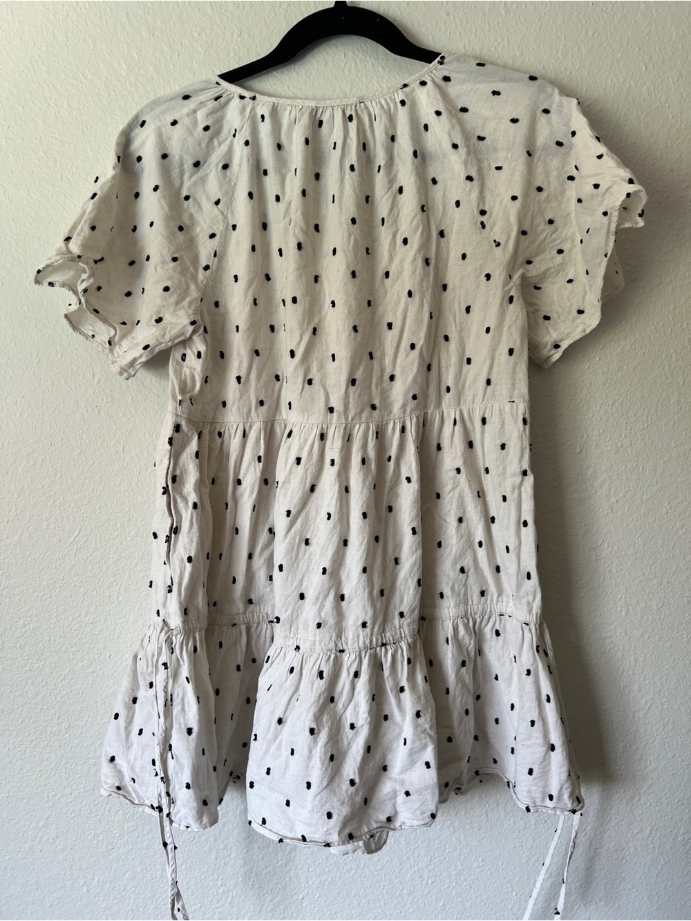 Madewell Cotton-Linen Lorelei Mini Dress in Clip‎ Dot Size Medium - Picture 5 of 5